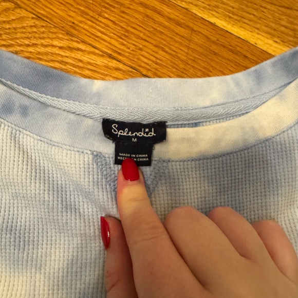 Splendid Light Blue Ribbed Top - Picture 3 of 3